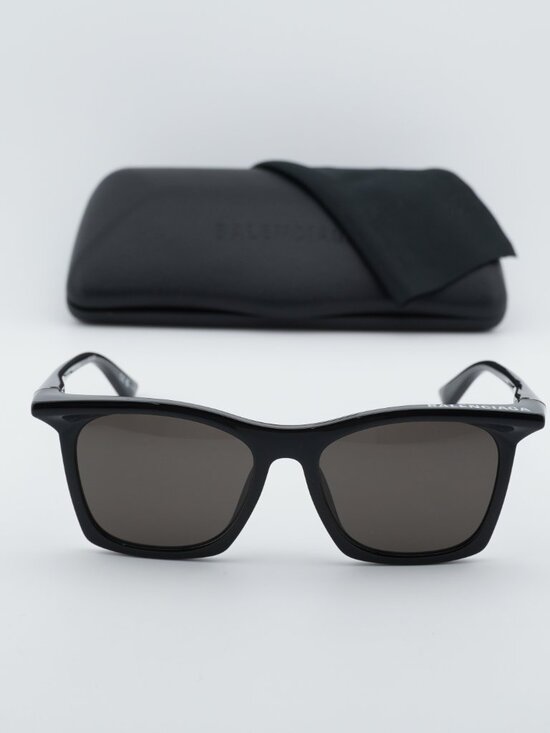 Balenciaga BB0099SA 001 Women Square Sunglasses - Black/Grey main image 4